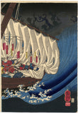 Kuniyoshi: Taira Ghosts attacking Yoshitsune’s Ship (Sold)