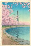 Hasui: The Washington Monument on the Potomac River (Sold)