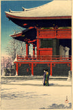 Hasui: Clearing After a Snowfall at the Asakusa Kannon Temple (Sold)