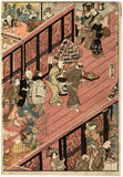 Kunisada: 5-Panel Print of Pleasure Quarters (Sold)