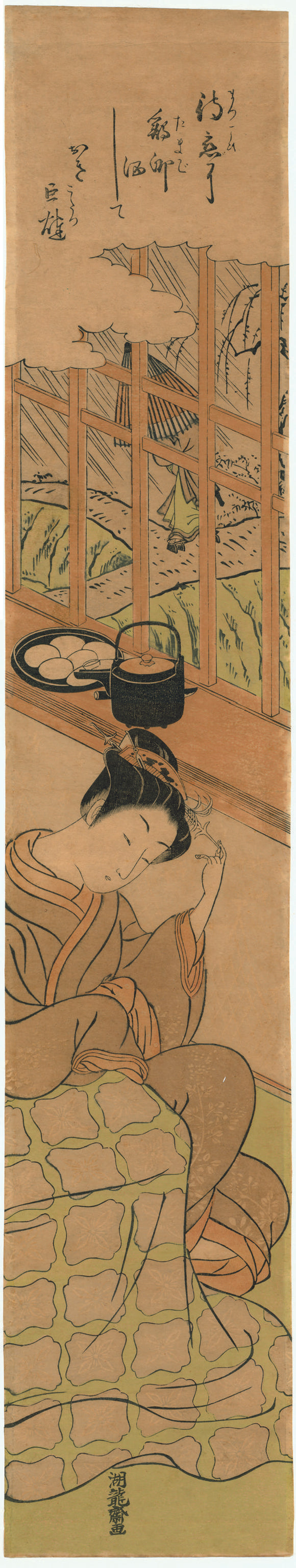 Isoda Koryūsai: Seated Courtesan Waiting for her Lover