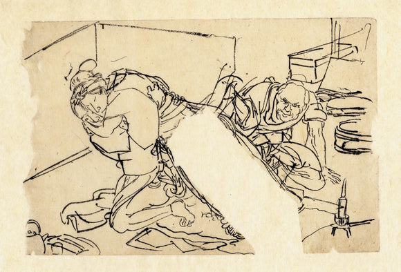 Kuniyoshi: Erotic scene with a voyeur