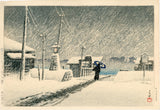 Hasui: Snow at Tsukishima