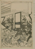 Preparatory drawing for a print: Scene of attack in a tea house?