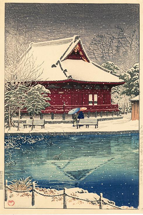 Hasui: Snow at Shinobazu Benten Shrine. (Sold) – Egenolf Gallery ...