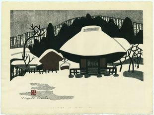 斎藤清：会津の冬（6）。 （販売済み） – Egenolf Gallery Japanese Prints