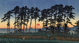 Hasui: Sunset at Ichinokura, Ikegami (Sold)