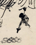 Kuniyoshi 国芳: Original Preparatory Drawing of a Kabuki Actor as Defiant Samurai Watonai (SOLD)