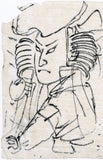 Kuniyoshi 国芳: Drawing of Three Kabuki Actor Faces (Sold)