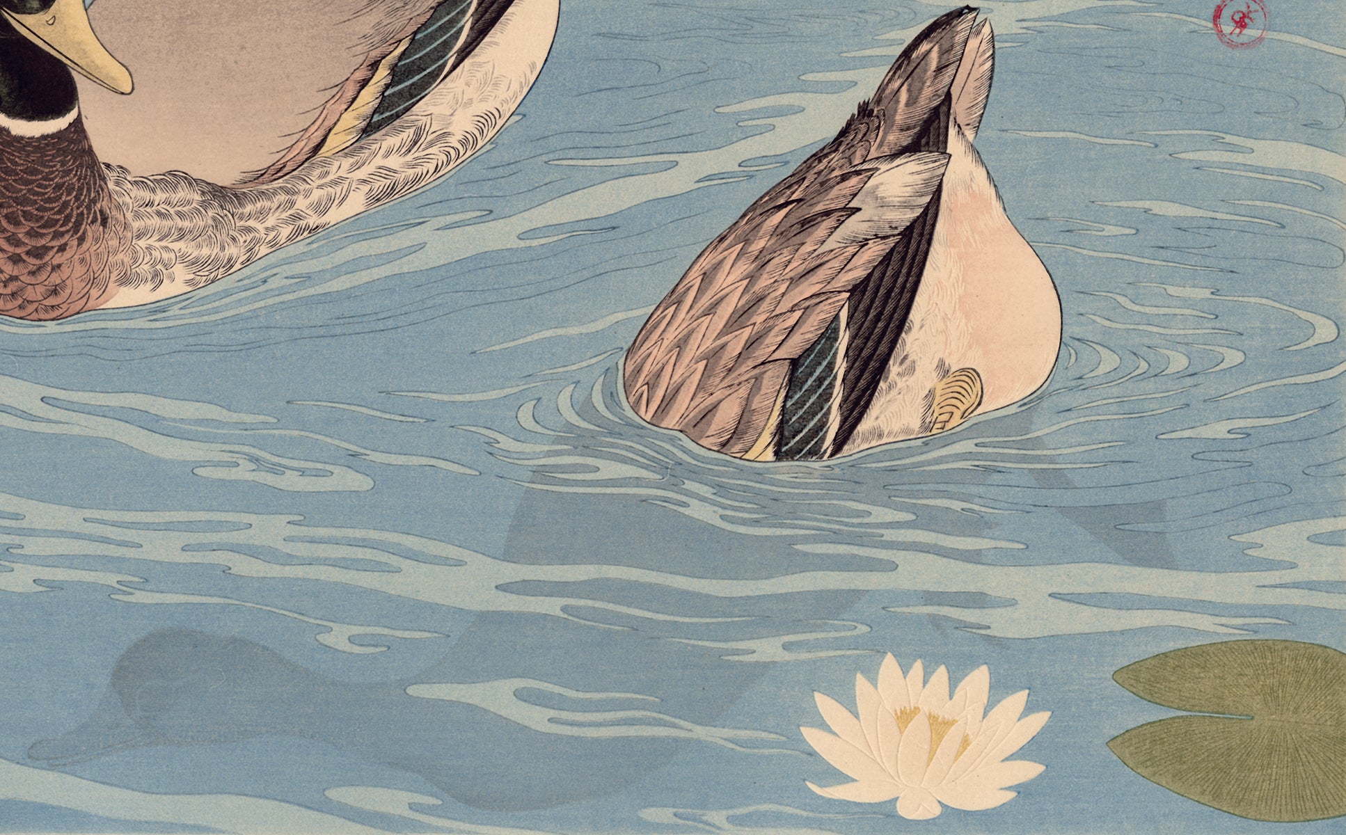 Goyō：ユリの池にいる2羽のアヒル（販売済み） – Egenolf Gallery