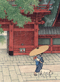 蓮井：山王神社での初夏のにわか雨（販売済み）