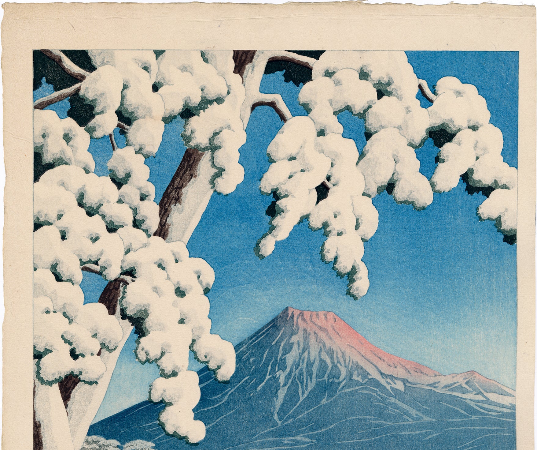 川瀬巴水：富士の雪渓（田子の浦）（販売済み） – Egenolf Gallery Japanese Prints