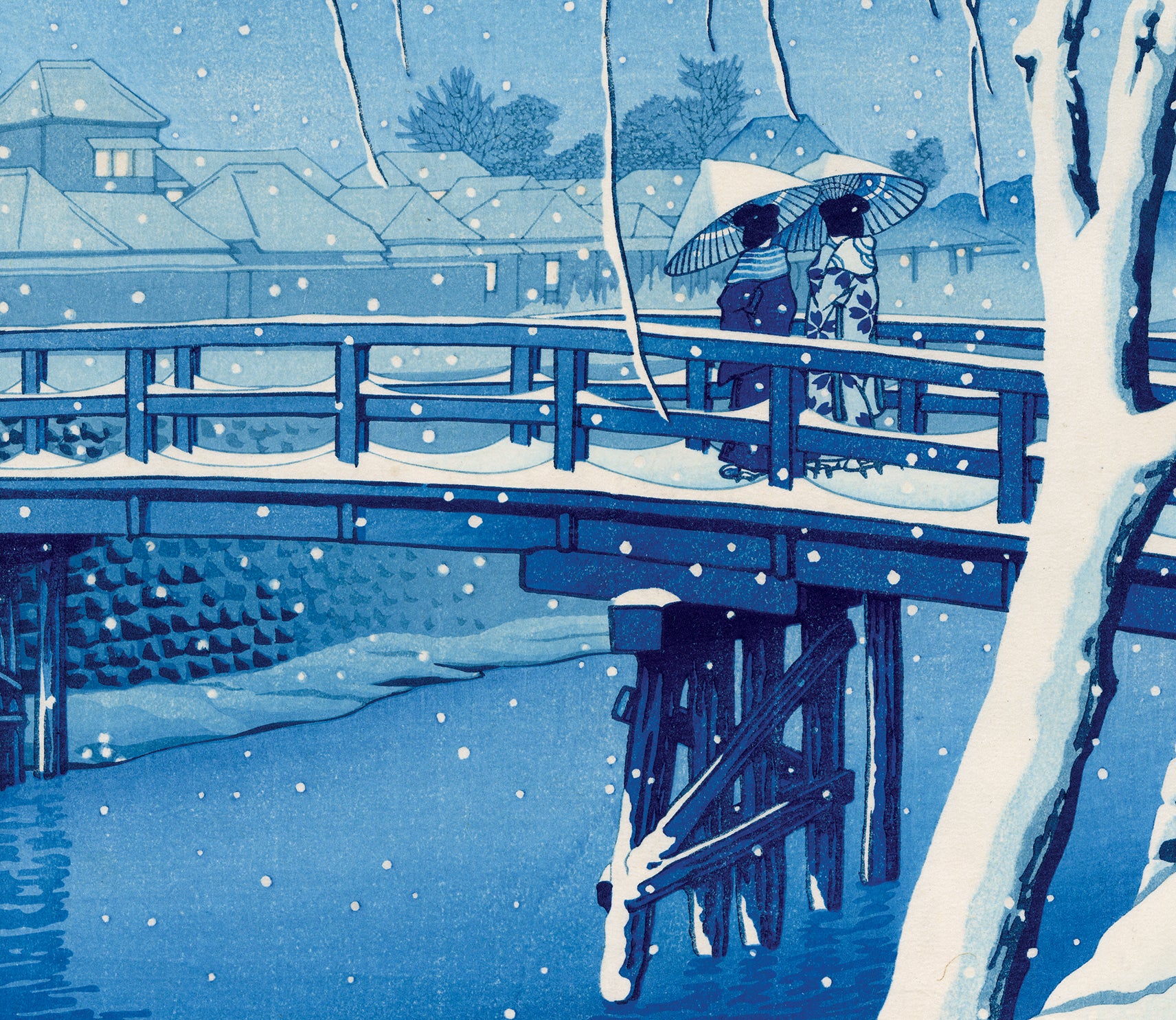 GINZA絵画館】川瀬巴水 木版画「日光神橋の雪」 MA81X9Z3A5P5C - 美術品