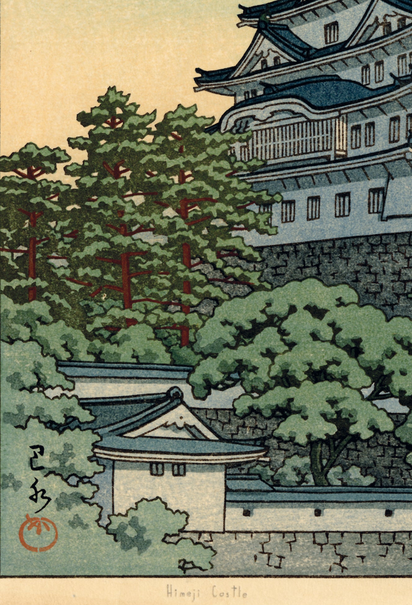 蓮井巴水：姫路城（販売済み） – Egenolf Gallery Japanese Prints