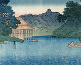 蓮井：池の端にある松のゲストハウス、小バージョン（清澄市立庭園に沈む夕日）（販売）
