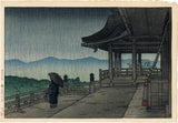 Hasui 巴水: Rain at the Kiyomizu Temple 雨の清水寺  (SOLD)