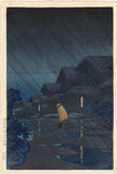Hasui 巴水: Evening Shower, Teradomari 寺泊の夜雨 (Sold)