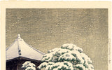 Hasui: Snow at Godaido Temple in Matsushima (Sold)
