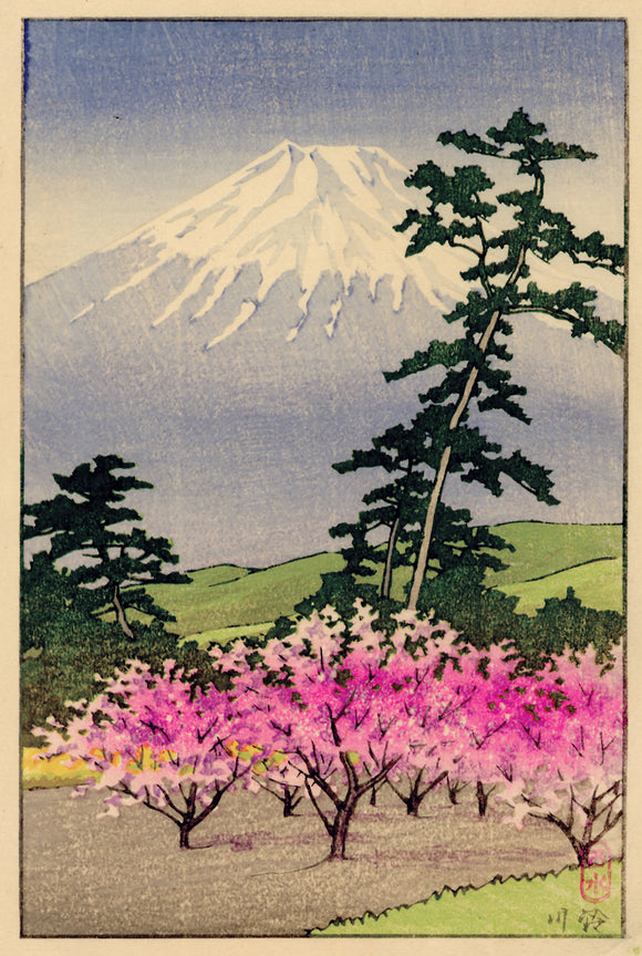 Hasui: Mount Fuji and Blooming Cherry Trees (Sold)