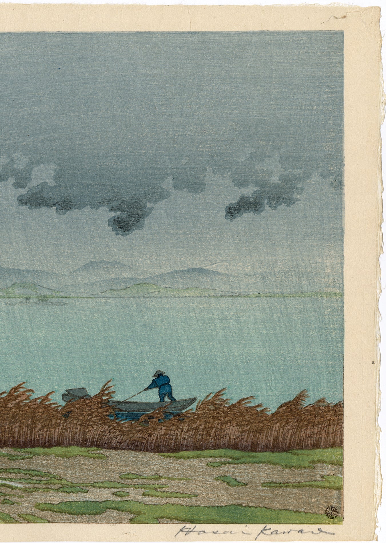 Hasui巴水：Lakeside Shower、Matsue湖浜の雨（松江）（販売済み