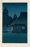 蓮井：湖畔の茶室での夕方の雨（販売）