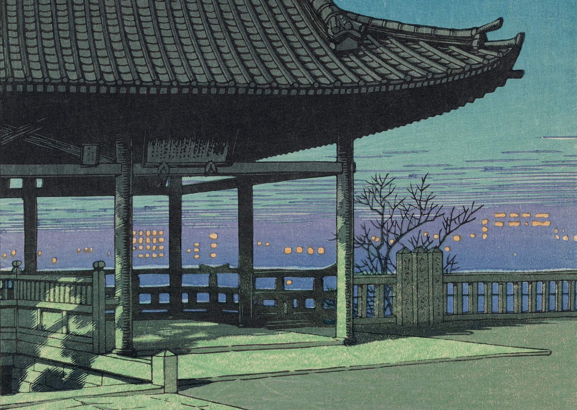 Hasui 巴水: Magical evening view of “Kozu