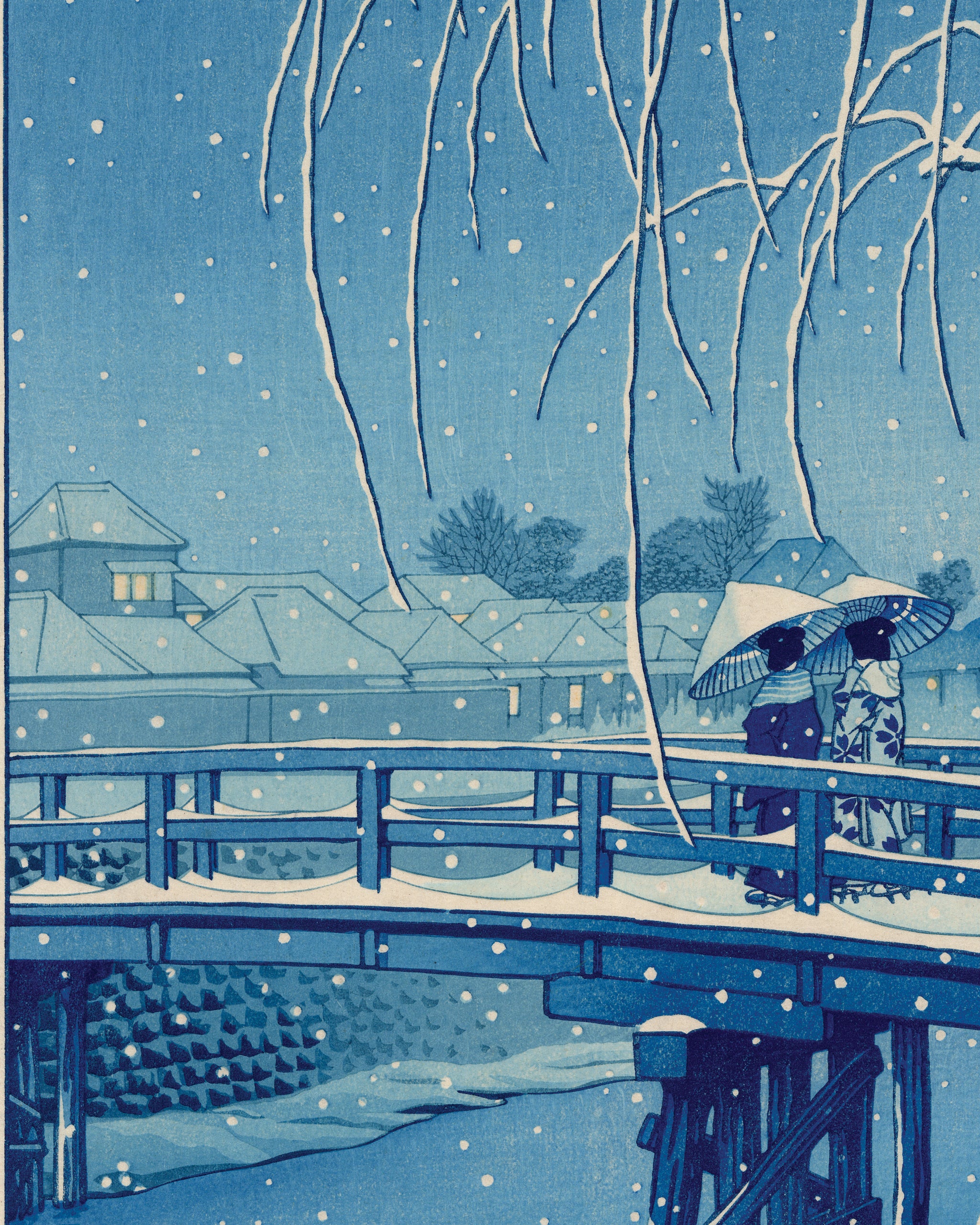 GINZA絵画館】川瀬巴水 木版画「日光神橋の雪」 MA81X9Z3A5P5C