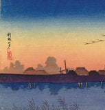 Hiroaki  高橋松亭: Tone River in the Evening (Sold)