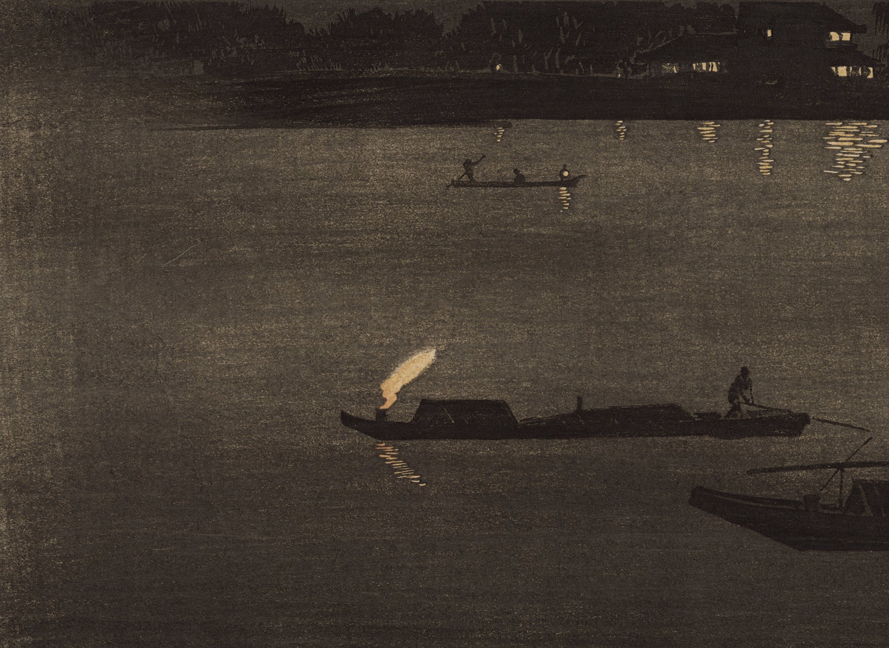 Takahashi Hiroaki (Shôtei) 高橋松亭 弘明: Makura Bridge At Night