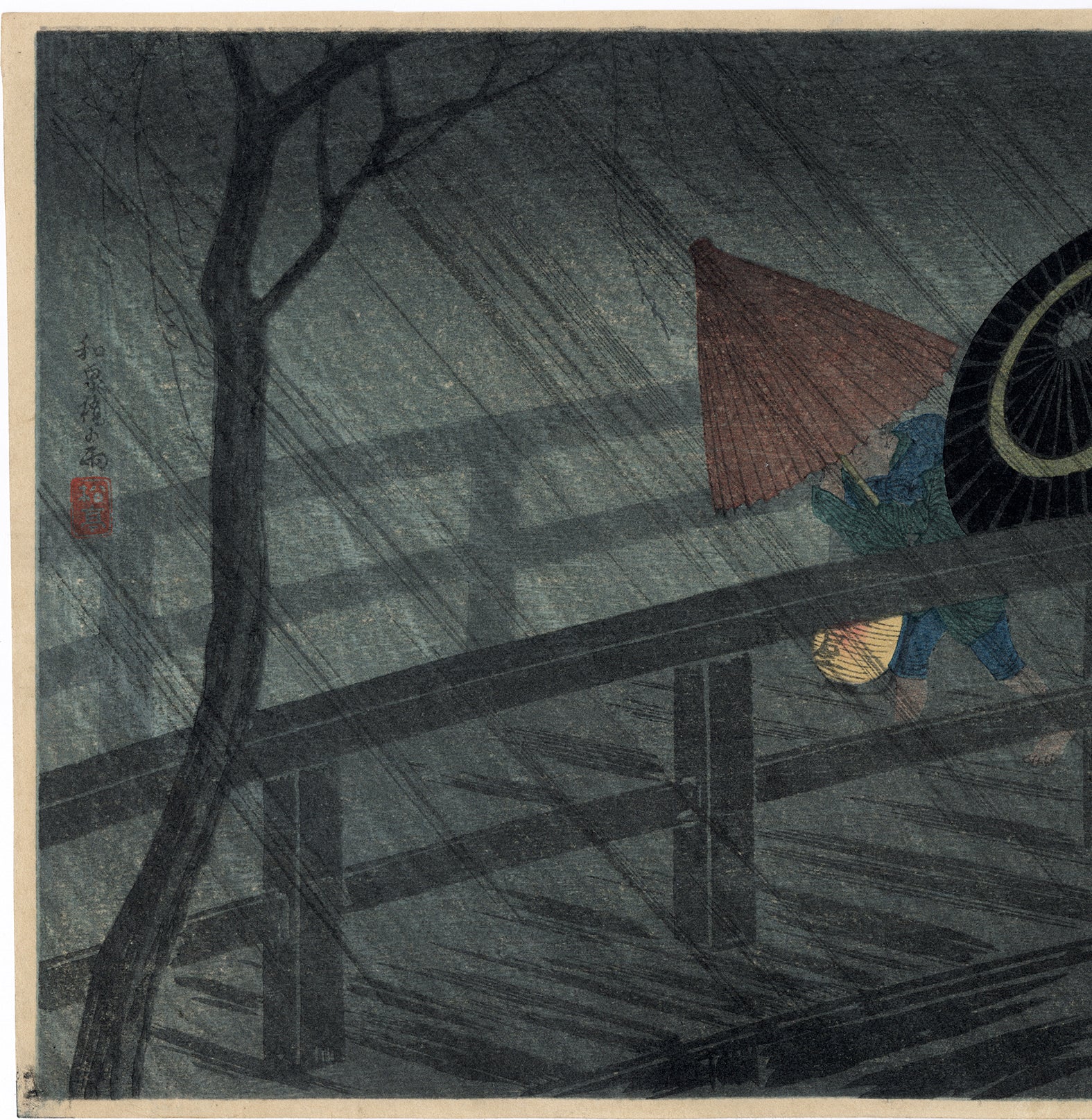 高橋松亭弘明：泉大橋の雨（売り切れ） – Egenolf Gallery Japanese Prints