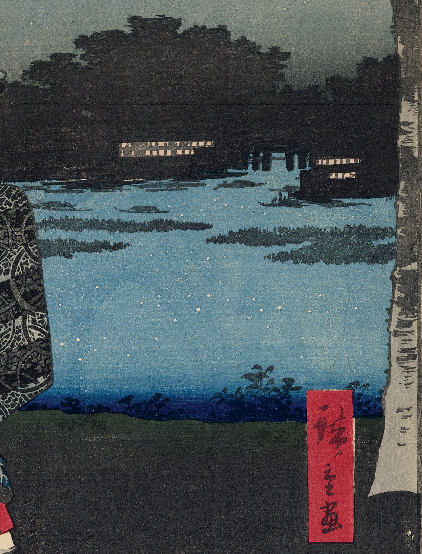 アクリル絵画 都市のシルエット na:iroha Hiroshige 広重: Night View of Matsushiyama and the San'ya