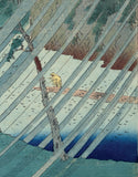 Hiroshige: Sheets of Wind and Rain in  Mimasaka Province, Yamabushi Valley
