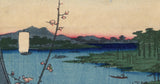 Hiroshige 広重: View from Massaki of Suijin Shrine, Uchigawa Inlet, and Sekiya (SOLD)