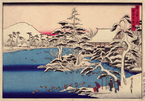 Sadanobu: Snowy Dawn at Ryoan-ji Temple (Sold)
