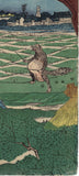 Hiroshige II: Pompoko Badger (Tanuki) and Shogun Parade (Sold)