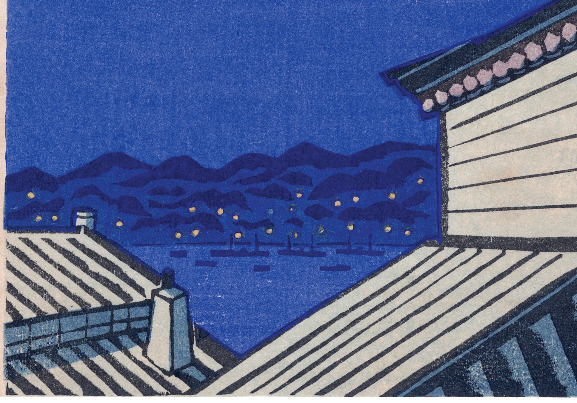 平塚運一：月明かりの下の大浦天主堂（SOLD） – Egenolf Gallery