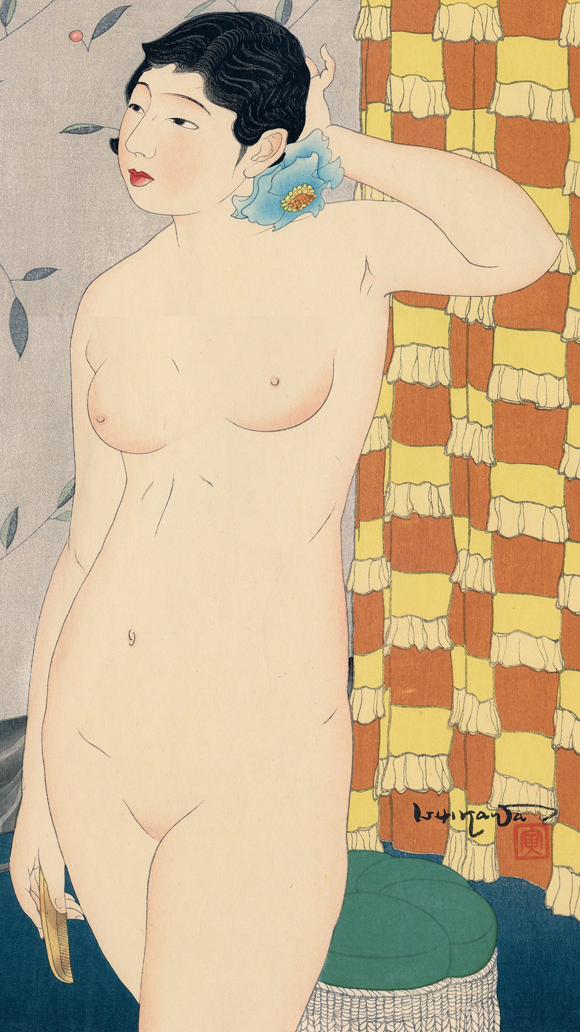 голые цопы 石川トラジ 石川寅治:Standing Nude with Original Keyblock – Egenolf Gallery Japanese Prints