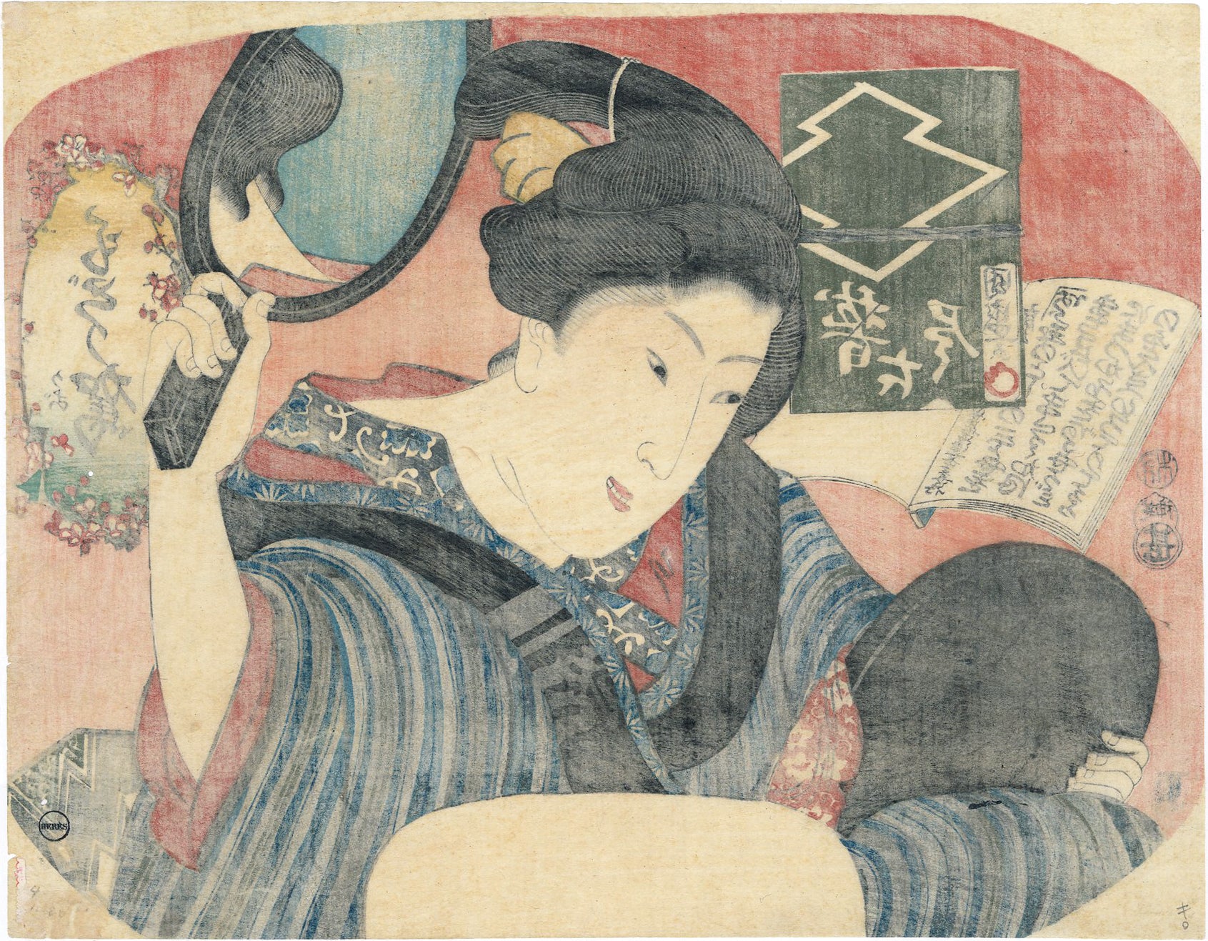 Kunimori: Fan print of Beauty With Two Mirrors (SOLD) – Egenolf 