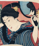Kunimori: Fan print of Beauty With Two Mirrors (SOLD)