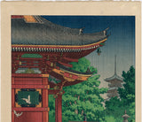 Koitsu: Rain at Asakusa Kannon Temple (Sold)