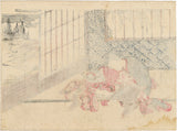 Isoda Koryusai: Dangerous Print of a Young Couple and Peeping Tom (Sold)