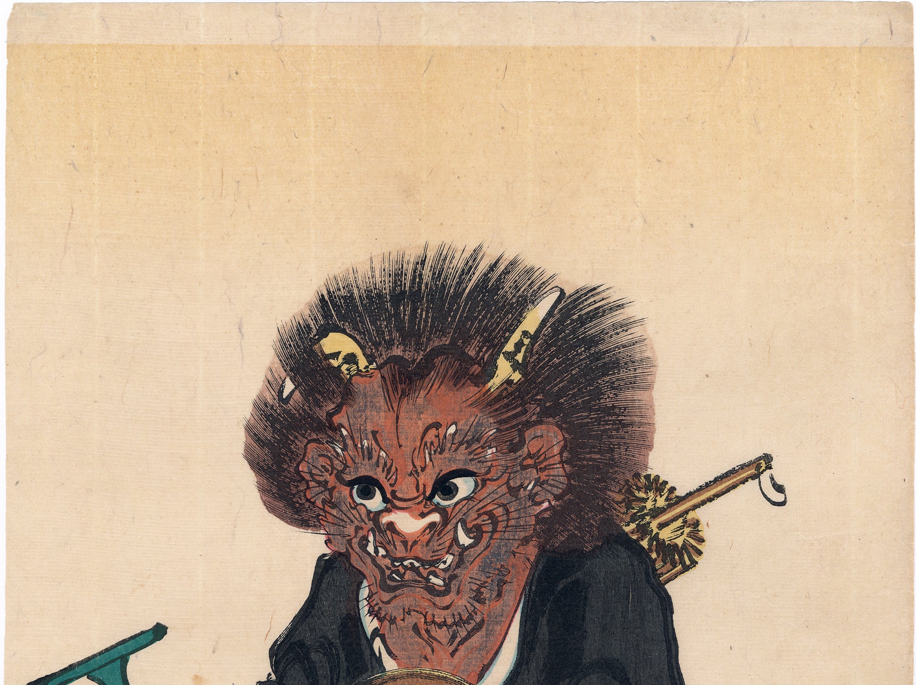 河鍋暁斎河鍋暁捜:仏教に改宗した鬼大津絵の鬼の念仏(販売) – Egenolf Gallery Japanese Prints