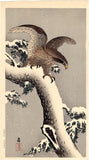 Koson小原古邨：雪に覆われた枝の鷲鷲（販売済み）
