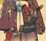 Kunisada: Asahina Tobei with Robe with Fantastic Beings