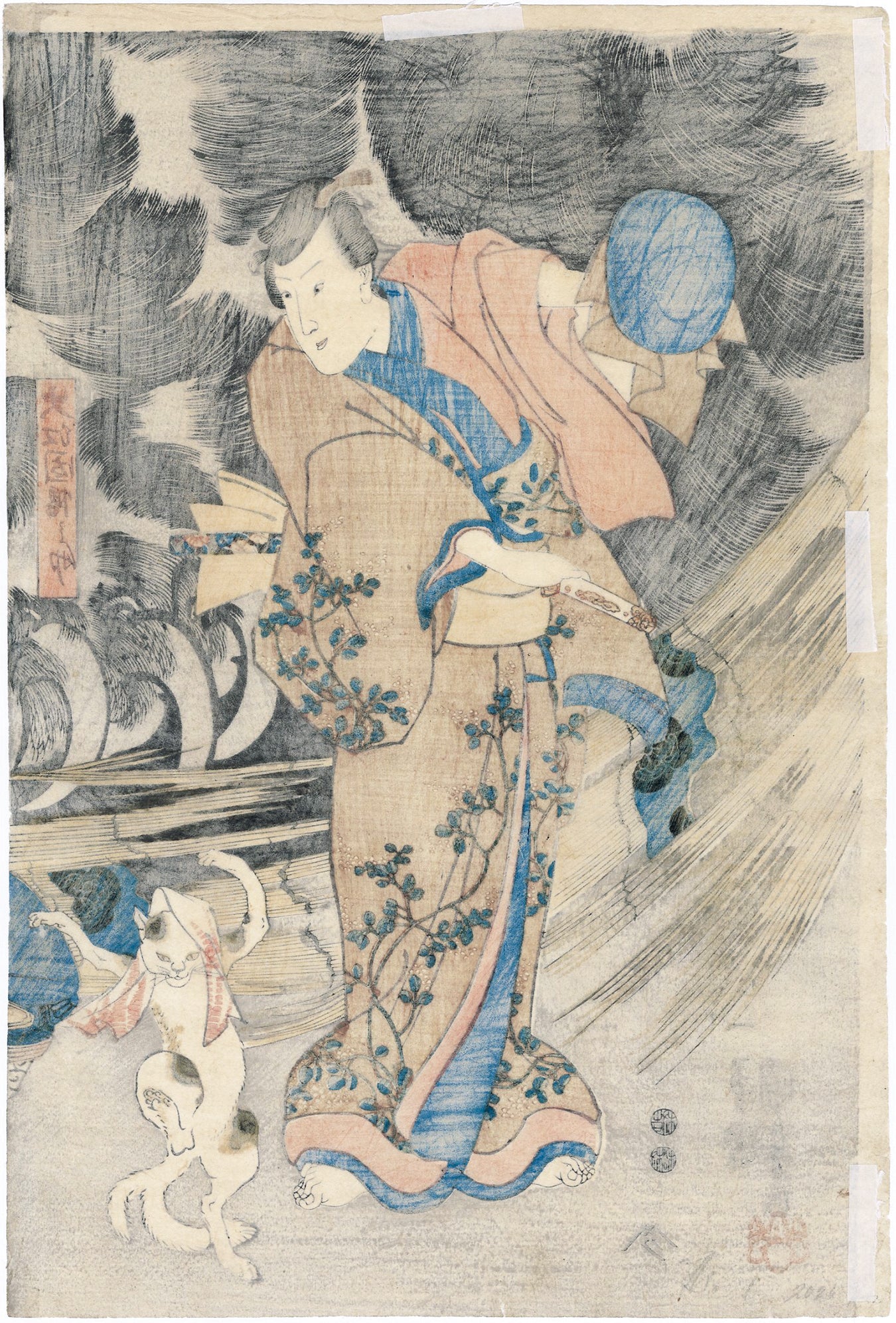 【専用】猫と幽霊3点/原画 国芳：猫の魔女、猫の幽霊、踊る猫の三連祭壇画（販売） – Egenolf