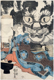 Kuniyoshi: Cat Witch, Cat Ghost and Dancing Cats Triptych (Sold)