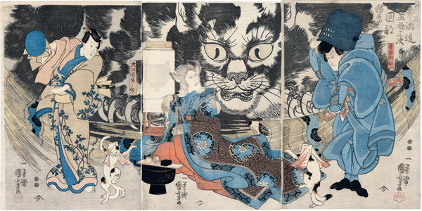 国芳：猫の魔女、猫の幽霊、踊る猫の三連祭壇画（販売） – Egenolf