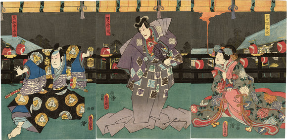 Jiraiya and Yuminosuke With Inro Triptych (Sold)