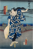 Kunisada:  Actors Along the Oi River, One with Tattoo