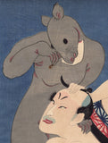 Kunisada: Nakamura Shikan IV and Giant Rat (Sold)